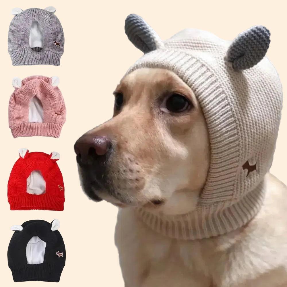 Quiet Ears for Dogs, 1 Pc Dog Ear Muffs for Noise Protection, Winter Warm Pet Caps—Christmas Puppy/Cat Hats with Ears for Medium to Large Dogs