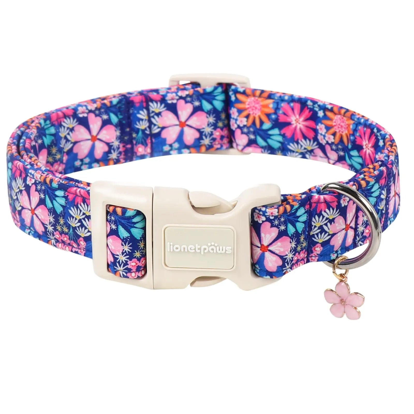 Lionet Paws Blue Summer Dog Collar - Cute Anchor Graphic Pendant, Non-Stretchy, Hand Wash Only for Small-Medium Male Dogs, Collars