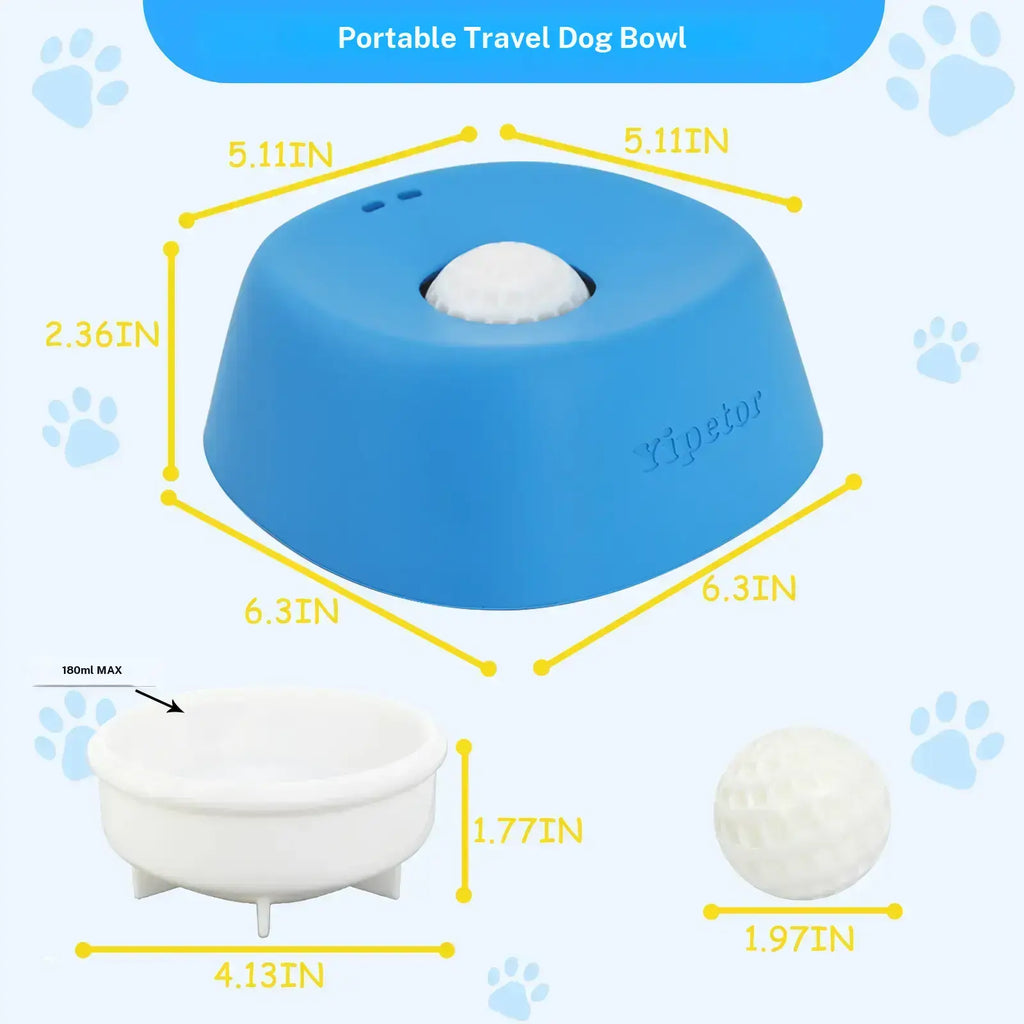 Yipetor Slow Feeder Dog Bowls for Liquid Treat, Free Gift, Buy 2 Get 1 [Built in Rolling Ball] No Spill Bone Broth Dog Licking Bowl, Multi Purpose Puppy Yogurt Feeder Bowl for All Breeds Dietary Supplement/Post Op Nutrition Feeding