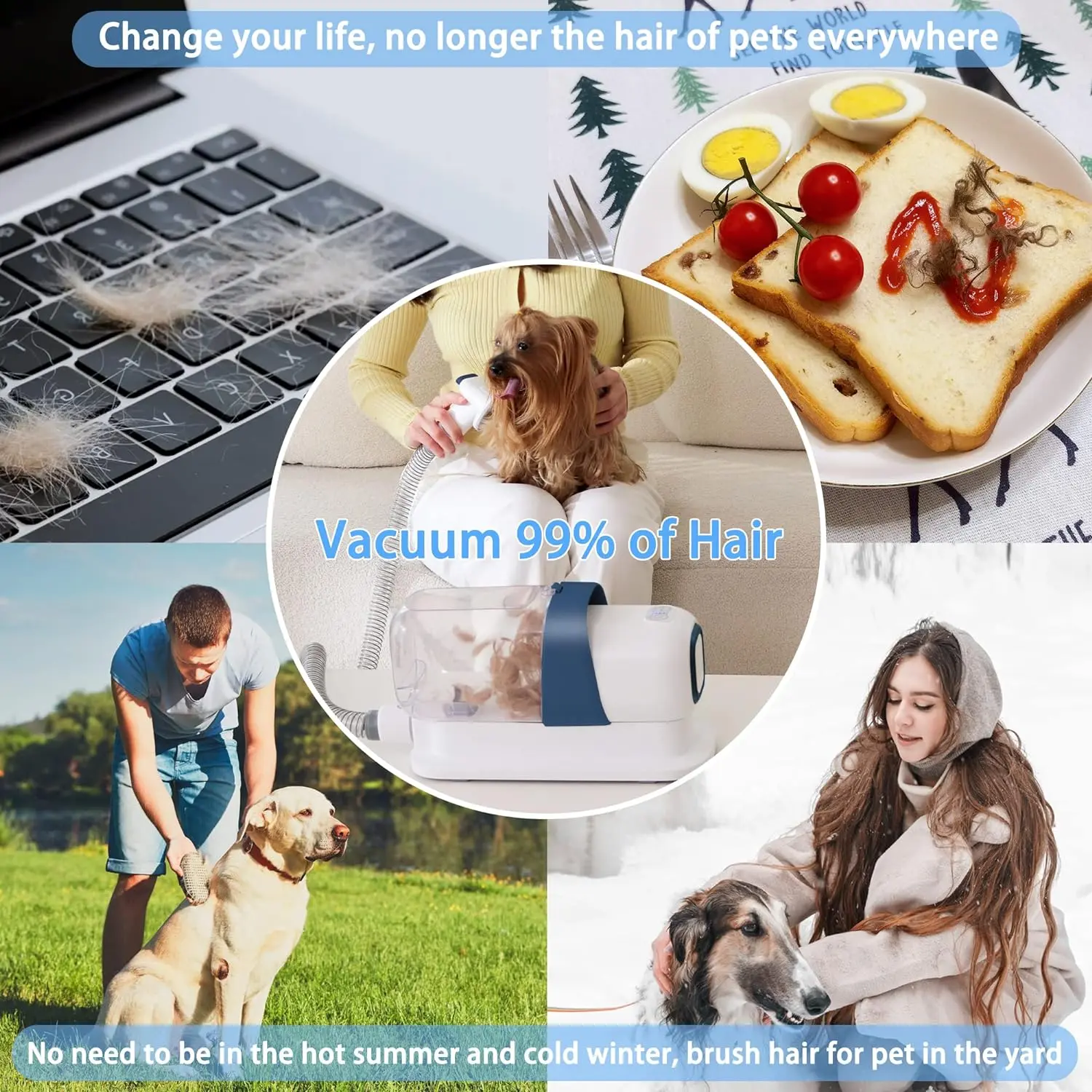 Pet Grooming Kit with Vacuum for Dogs and Cats