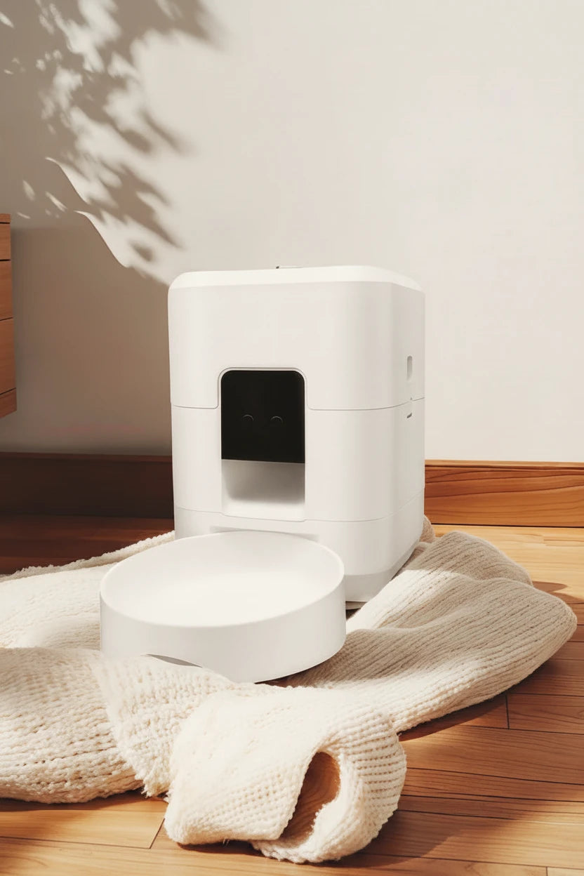 Smart Pet Feeder 2L Automatic Wifi Enabled Dry Food Dispenser for Cat Dog Home Use App Control Pet Supplies Auto Feeding System.