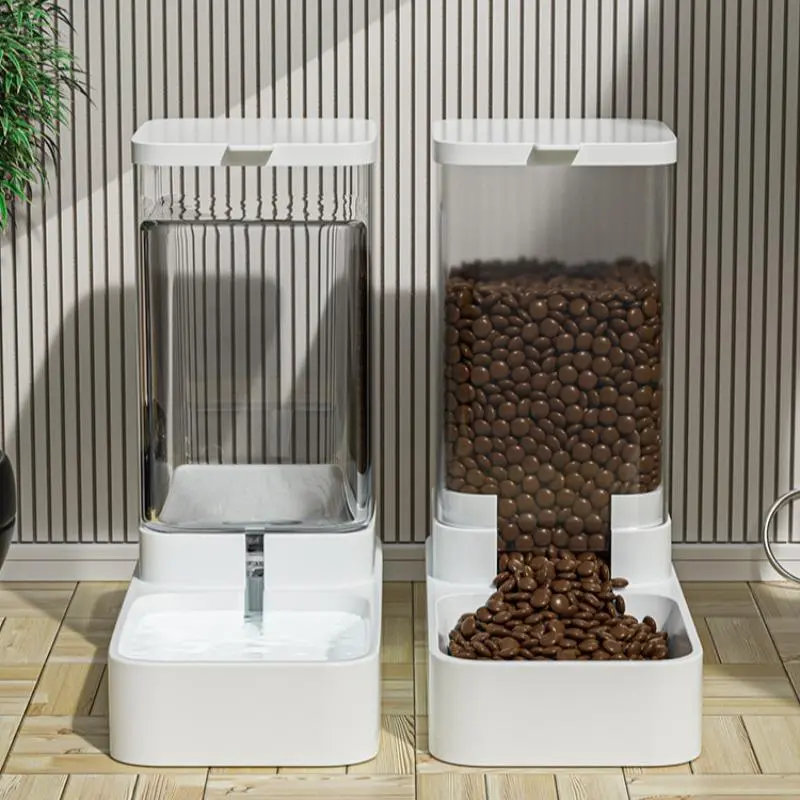 Large Capacity Automatic Pet Feeder - Pet Food Feeder & Water Dispenser