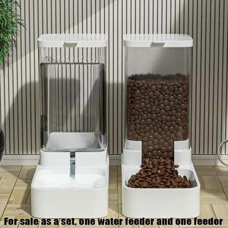 Large Capacity Automatic Pet Feeder - Pet Food Feeder & Water Dispenser